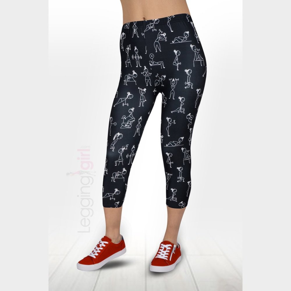 Wonder Woman - Capri Exclusive FeatherSoft Printed Women's Leggings Plus Size (F